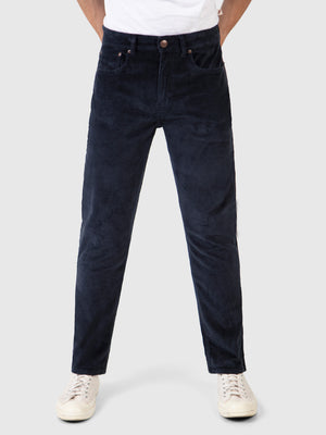 Tapered Fit Mid Stretch Oto Dark Blue Corduroy Jeans