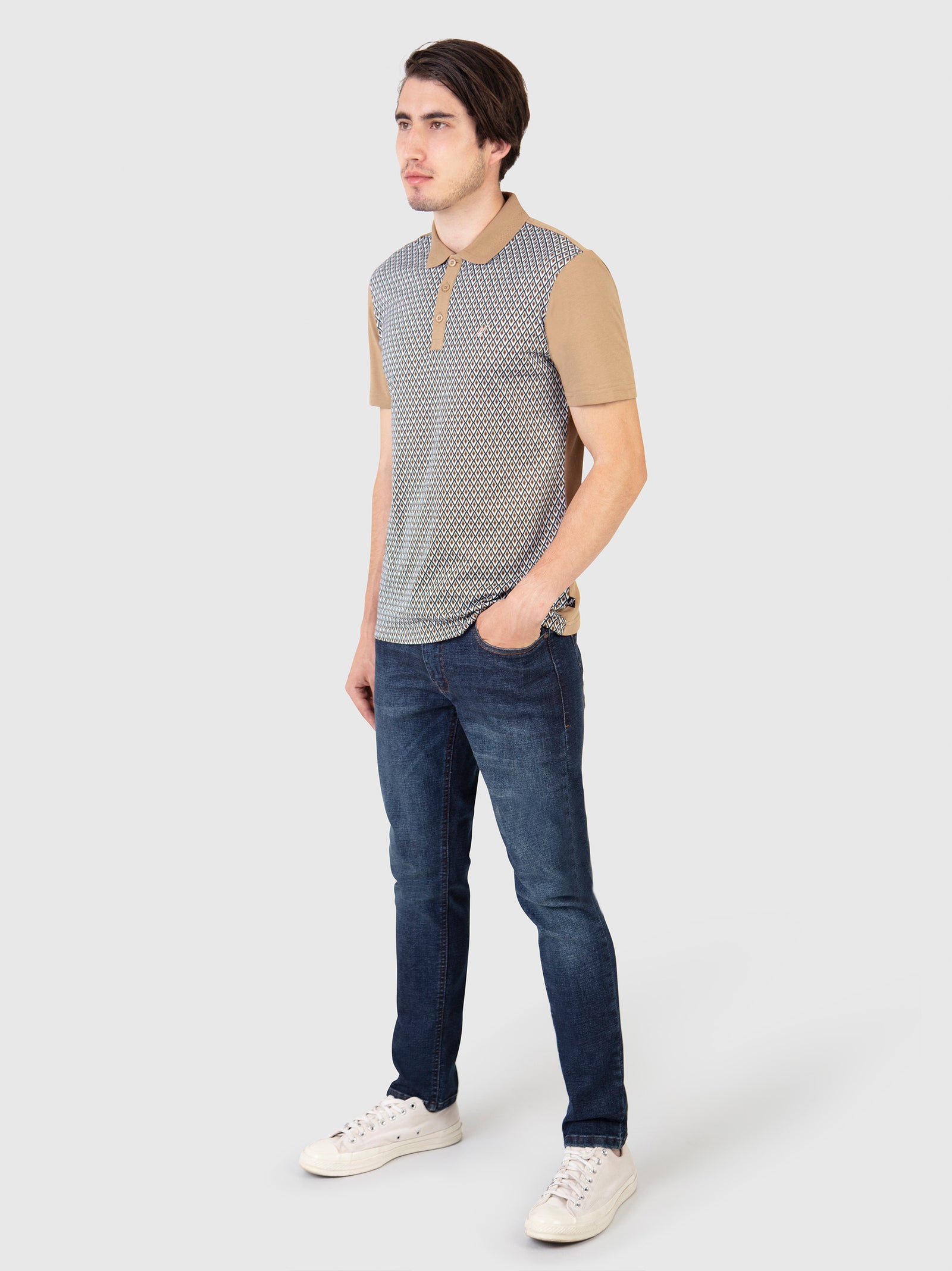Regular Fit Nash Oak Printed Jersey Polo