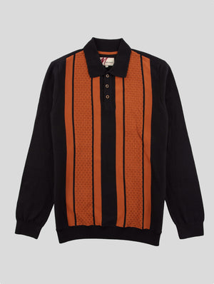 blanco-black-cinnamon-textured-mens-knitted-long-sleeve-polo-shirt-mish-mash