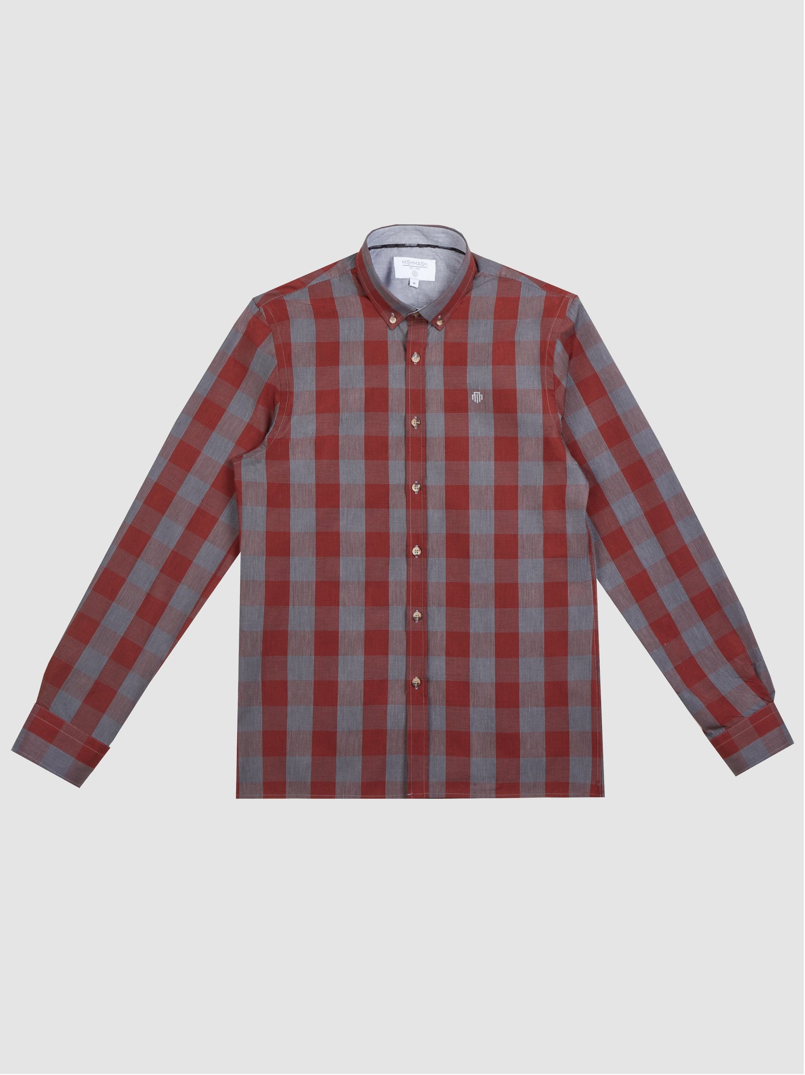 Regular Fit Osborne Rust Check Long Sleeve Shirt