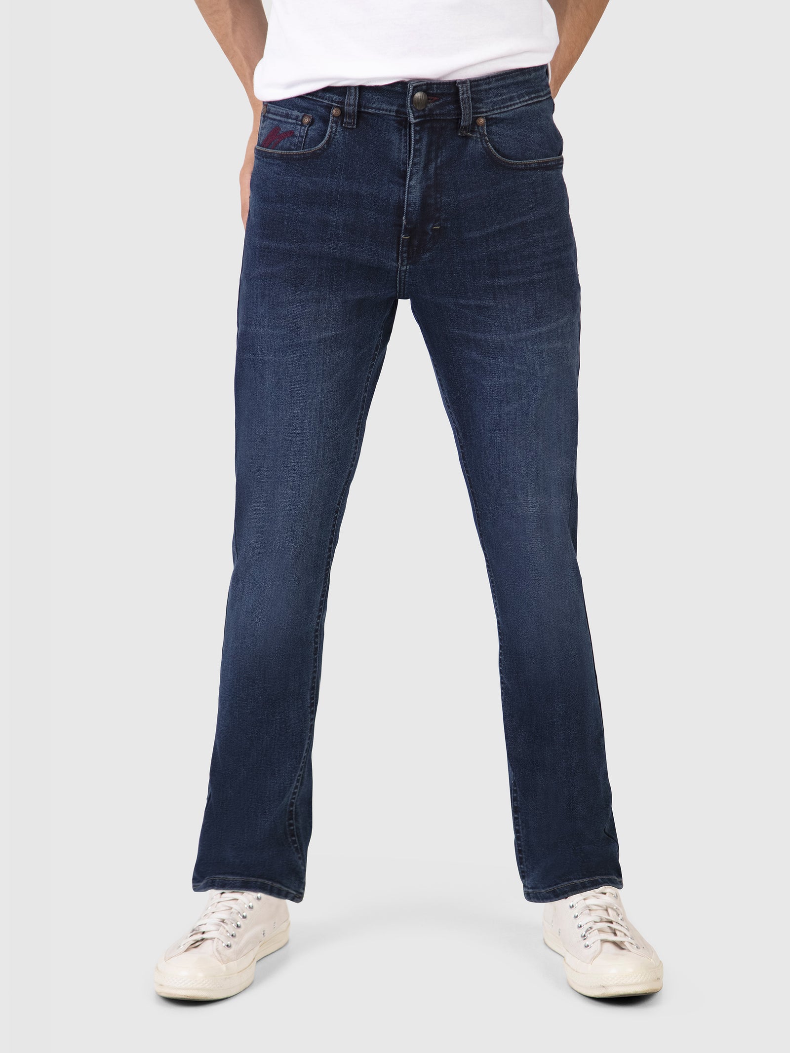 Bootcut (Flare) Fit Mid Stretch Outlander Blue Black Denim Jeans