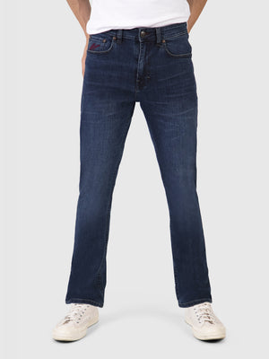 Bootcut Fit Mid Stretch Outlander Blue Black Denim Jeans