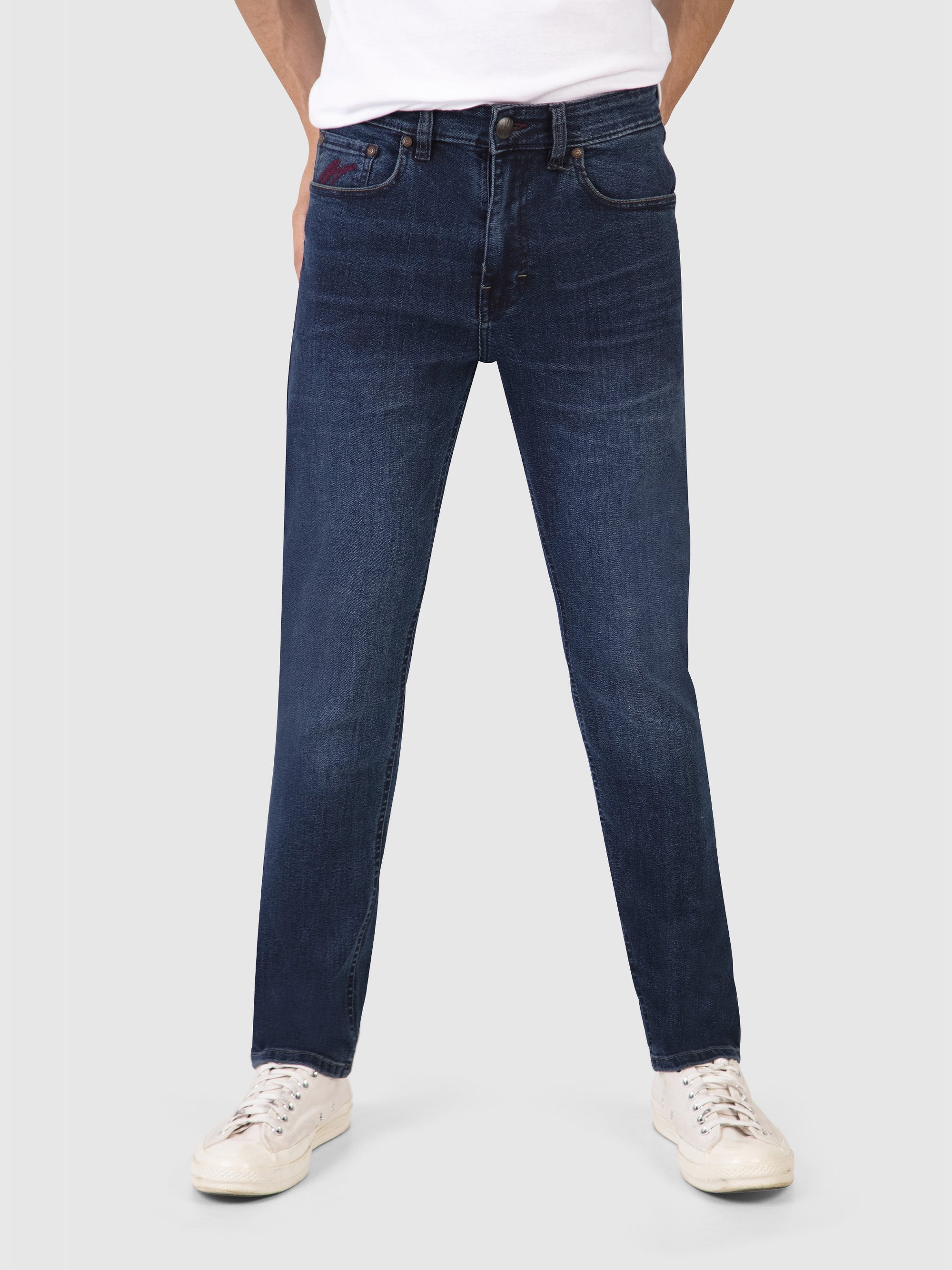 Slim Fit Mid Stretch Outlander Blue Black Denim Jeans