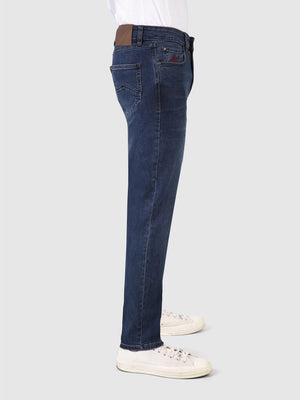 Slim Fit Mid Stretch Outlander Blue Black Denim Jeans