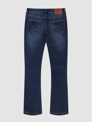 Bootcut Fit Mid Stretch Outlander Blue Black Denim Jeans