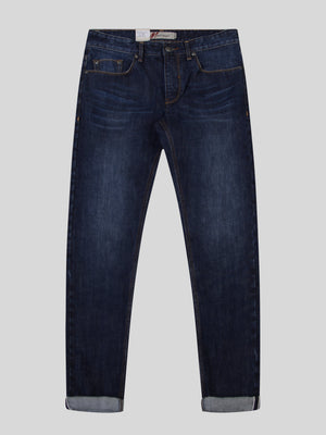 Straight Fit Raider Selvedge Dark Rigid Denim