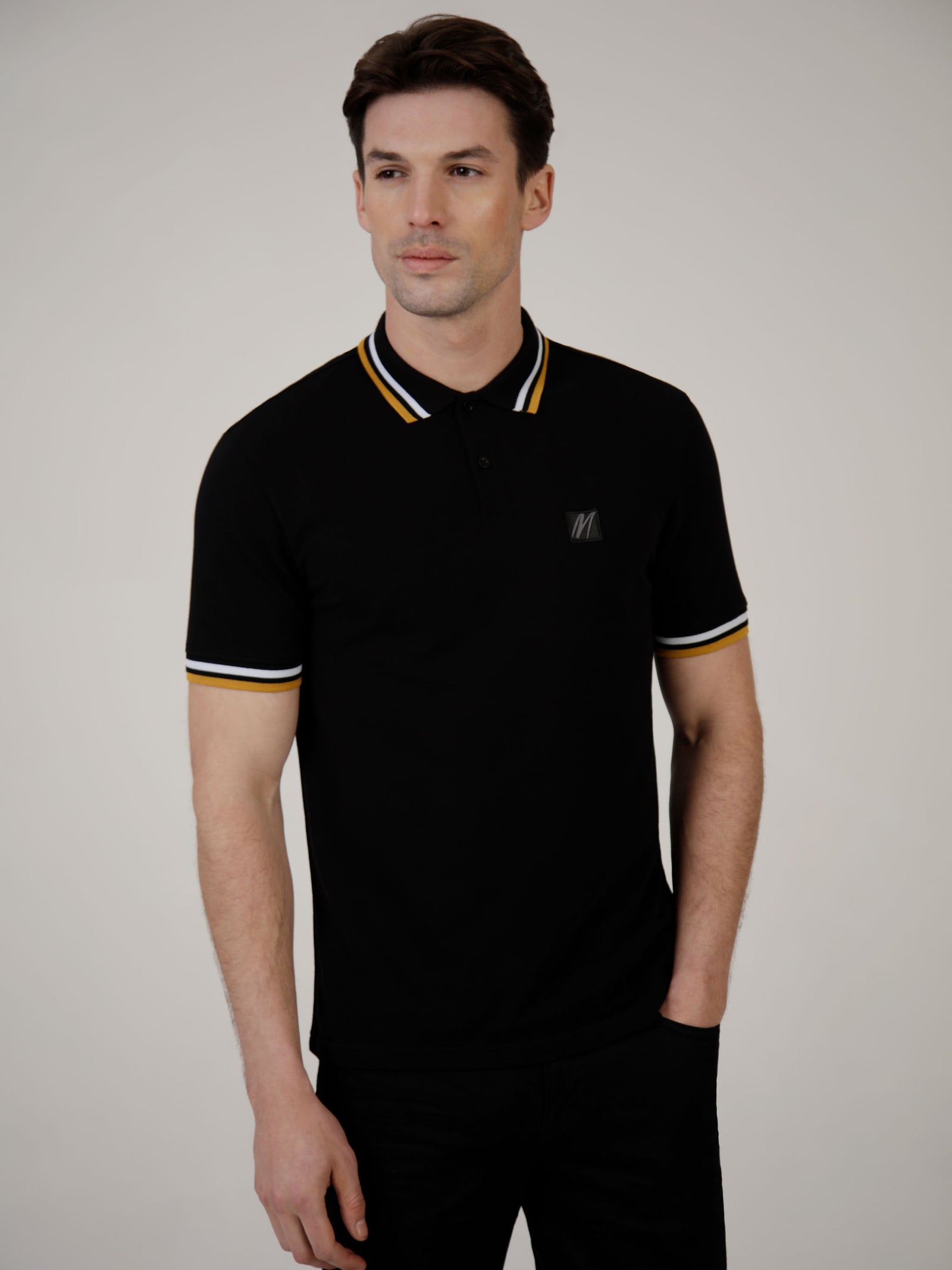 Regular Fit Raptor Black Classic Pique Polo