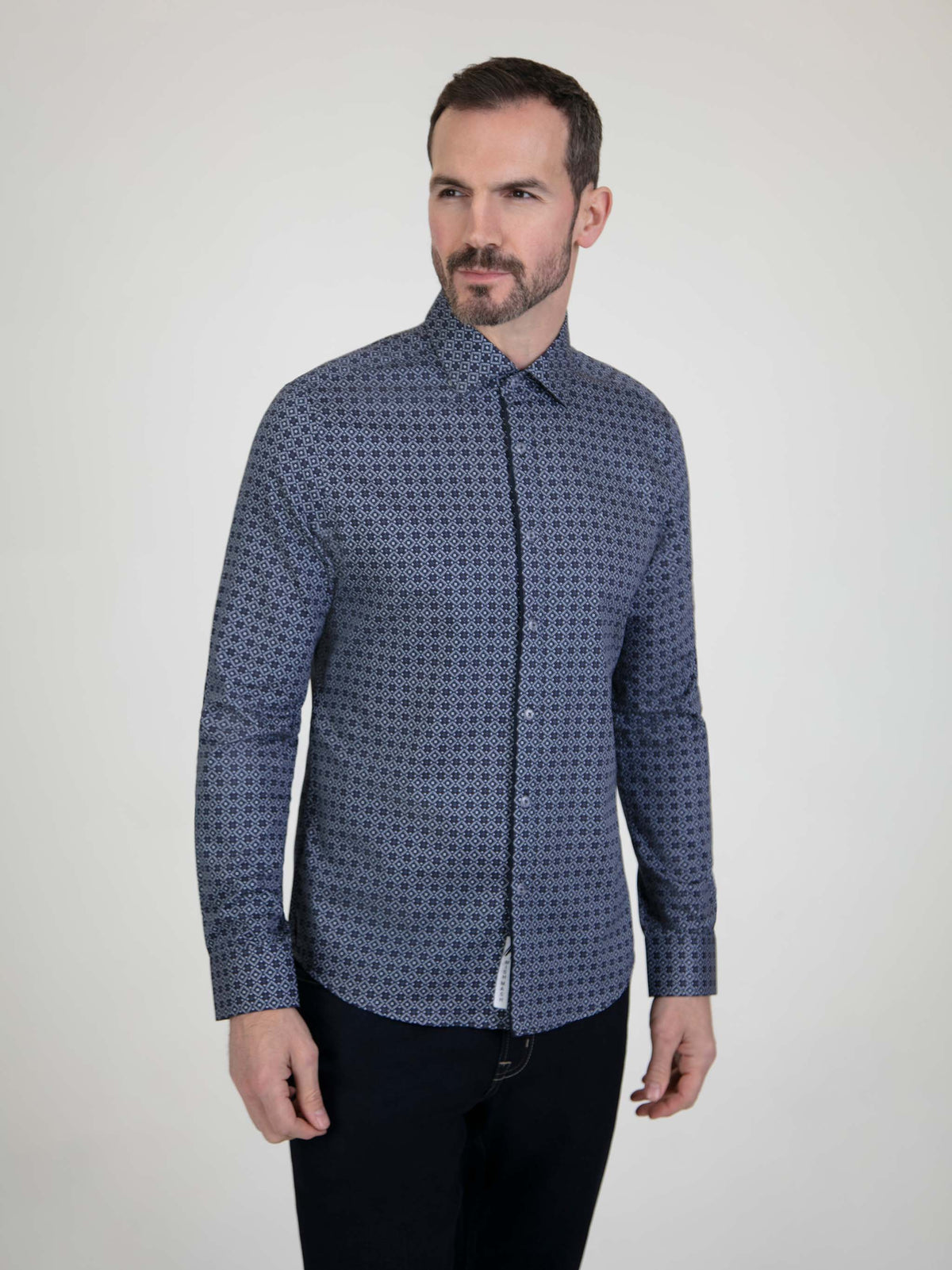 Resort Navy & White L/S Shirt