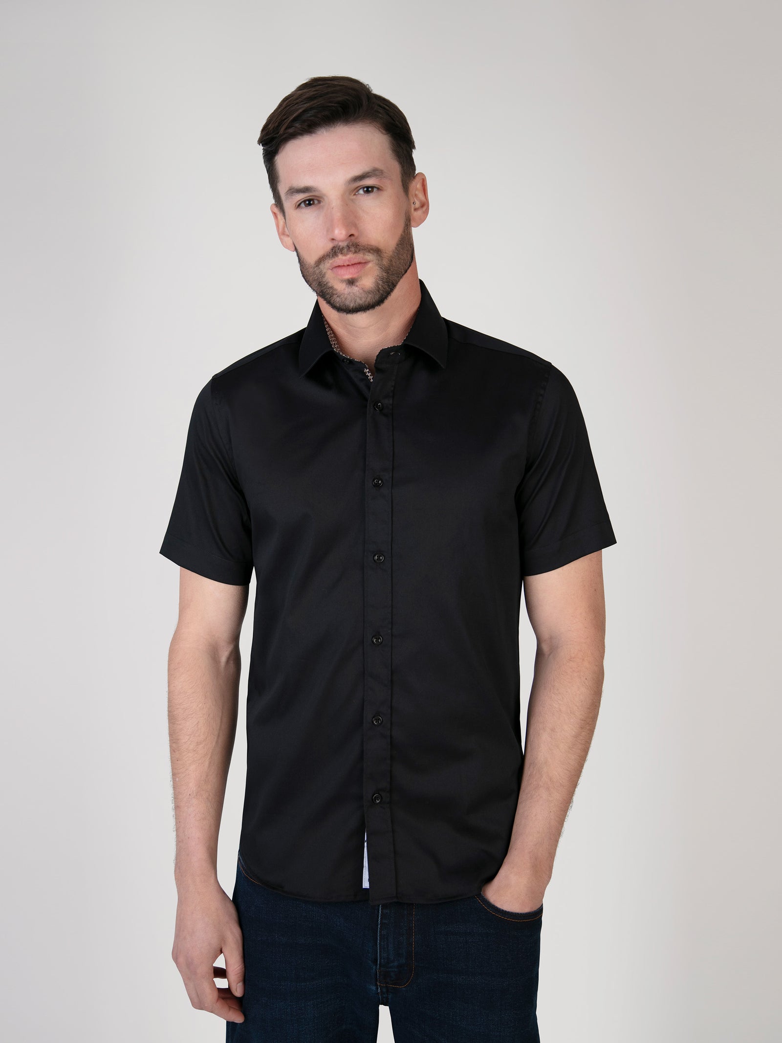 Rosewood Black S/S Stretch Shirt
