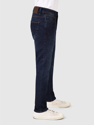 Straight Fit Mid Stretch Santana Dark Denim Jeans