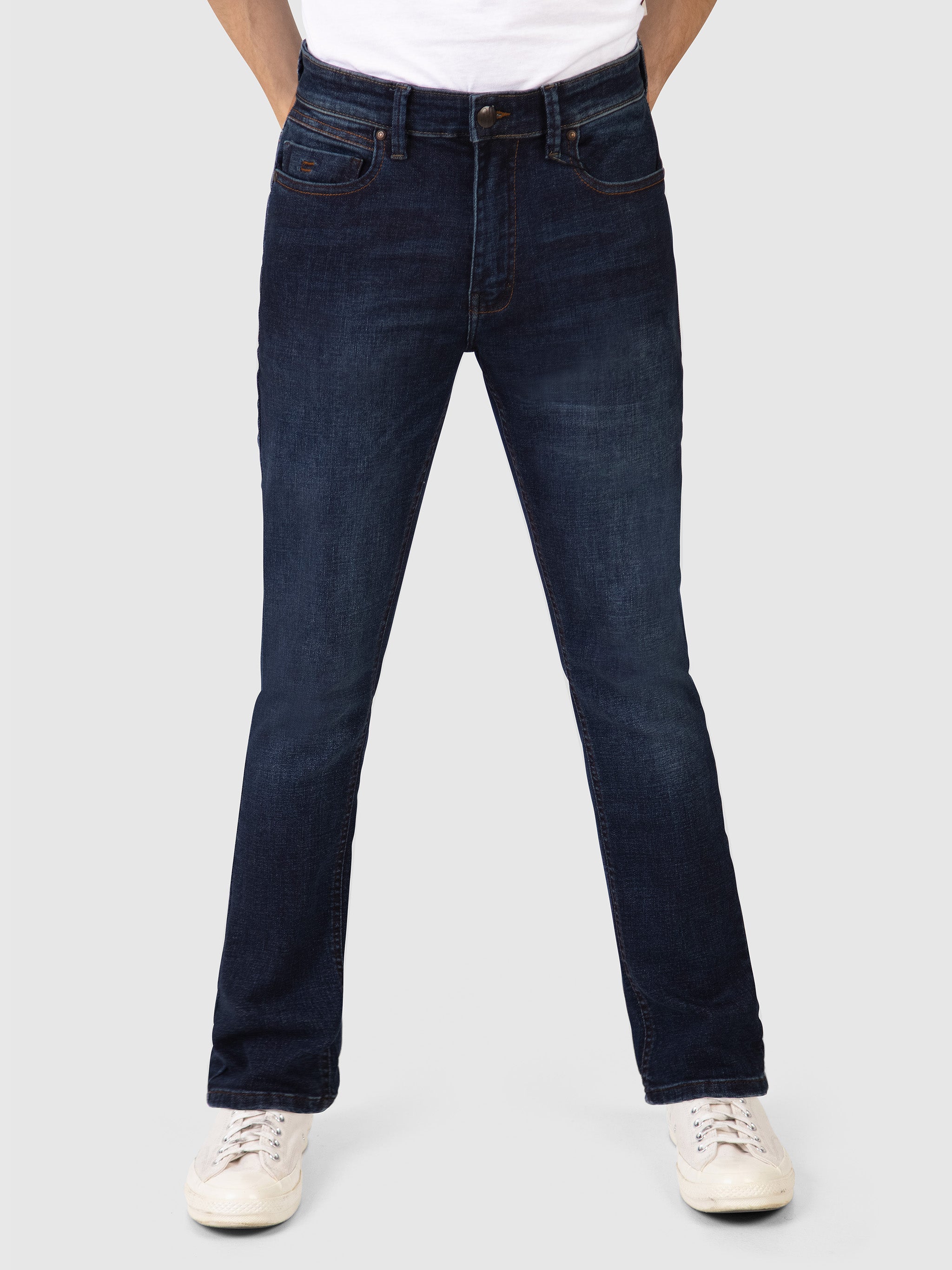 Bootcut Fit Mid Stretch Santana Dark Denim Jeans Mish Mash