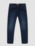 Straight Fit Mid Stretch Santana Blue Black Denim Jeans