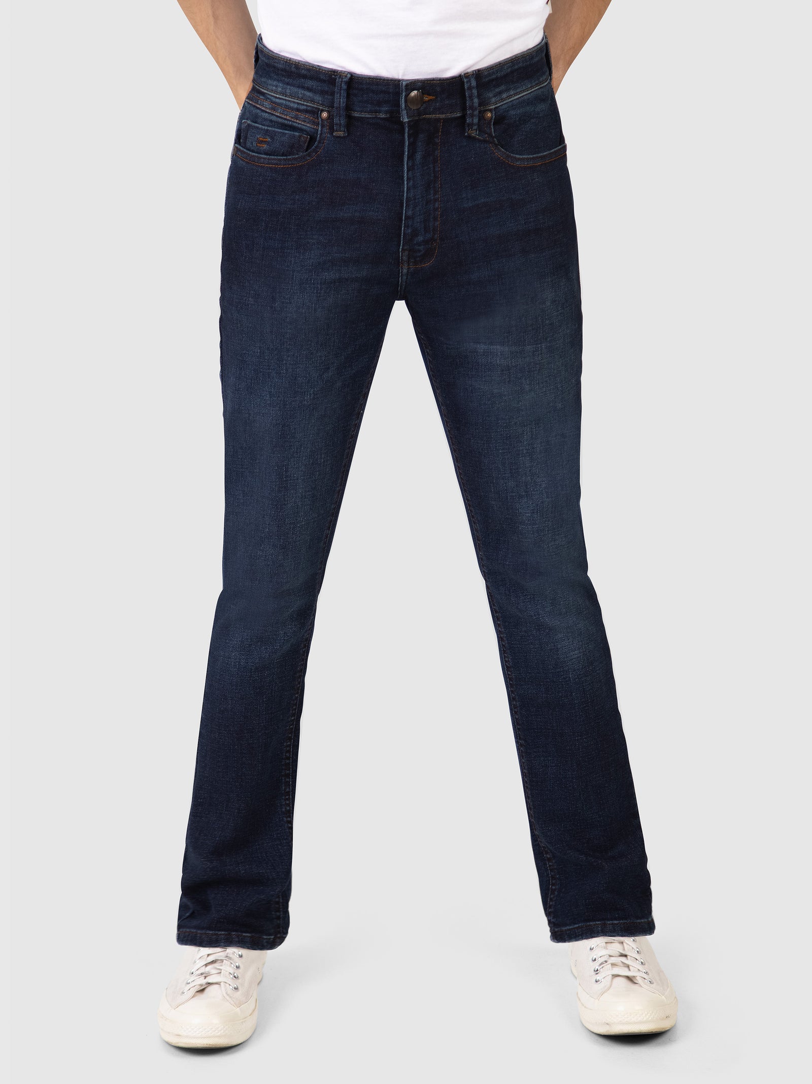 Bootcut (Flare) Fit Mid Stretch Santana Dark Denim Jeans