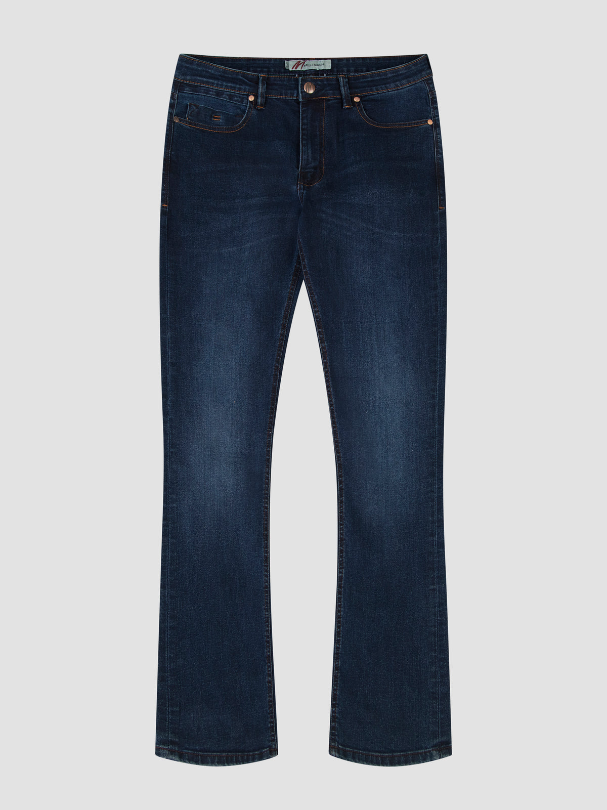 Bootcut (Flare) Fit Mid Stretch Santana Blue Black Denim Jeans