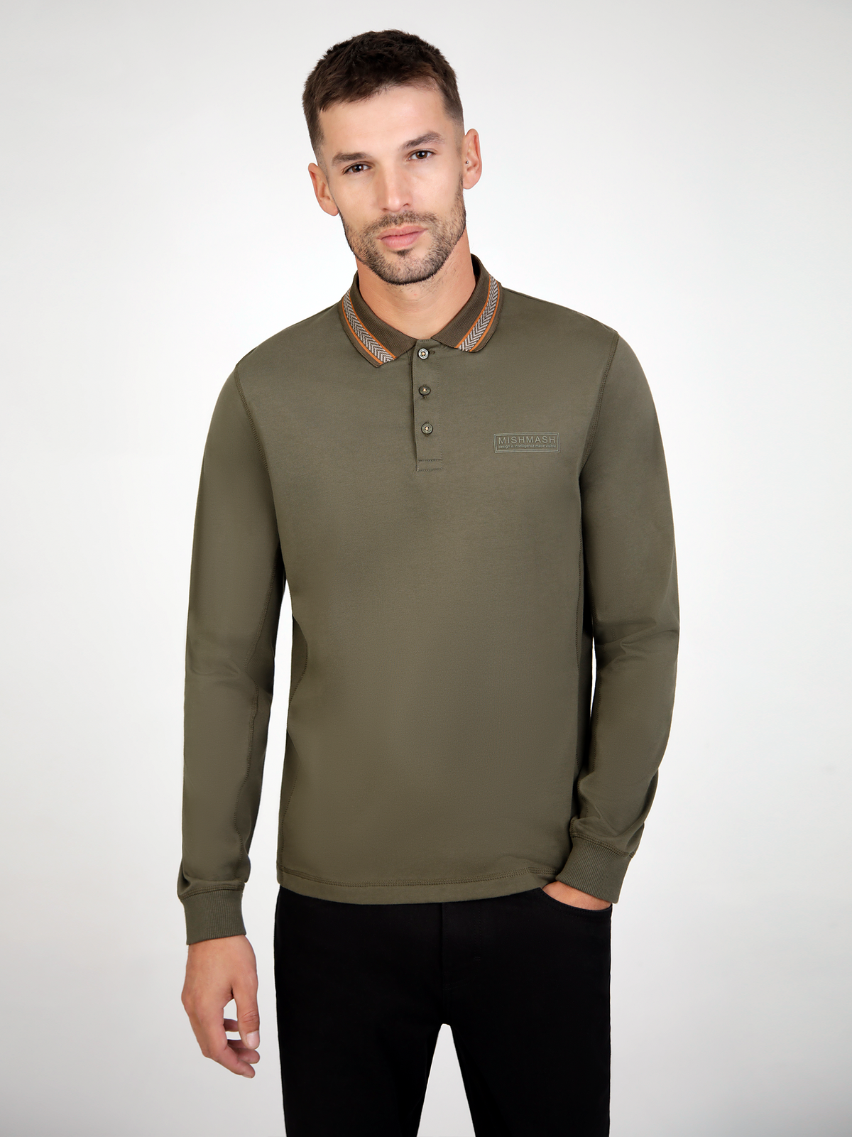 Space Khaki L/S Polo