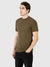 Regular Fit Textured Cotton Jersey Stockholm Khaki T-Shirt