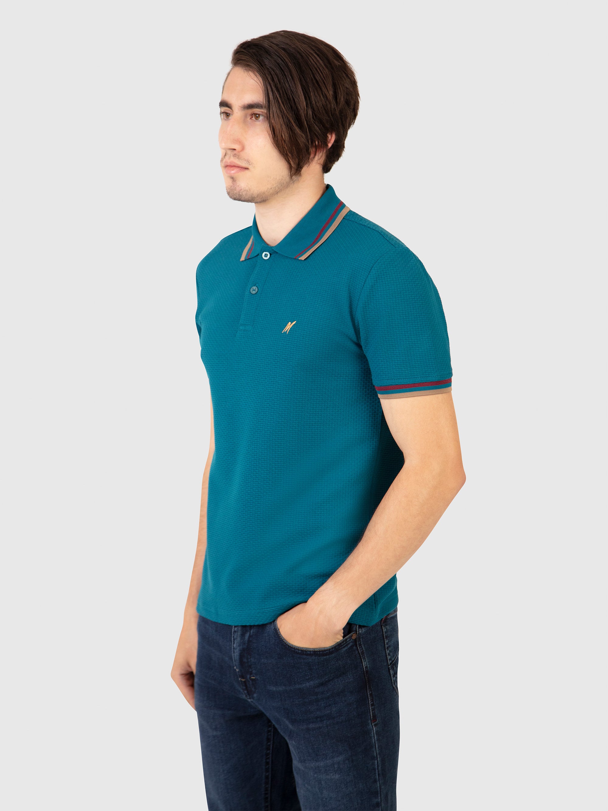 Regular Fit Stockholm Teal Polo