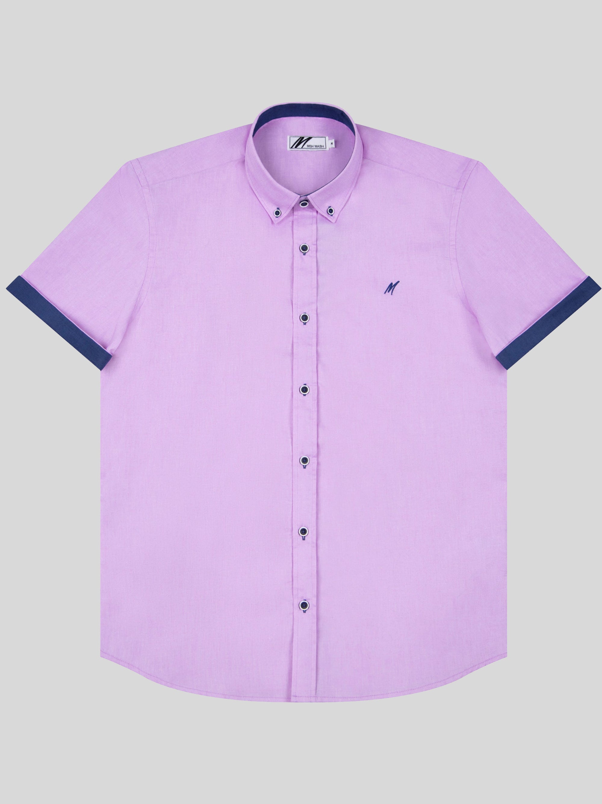 Regular Fit Summit Lilac Oxford Short Sleeve Shirt
