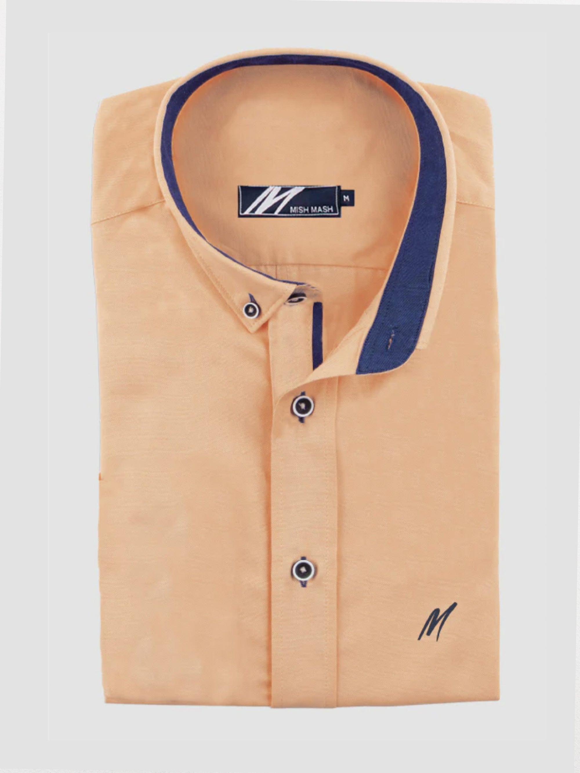 Regular Fit Summit Pale Orange Oxford Short Sleeve Shirt