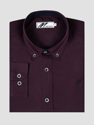 Regular Fit Summit Plum Oxford Long Sleeve Shirt