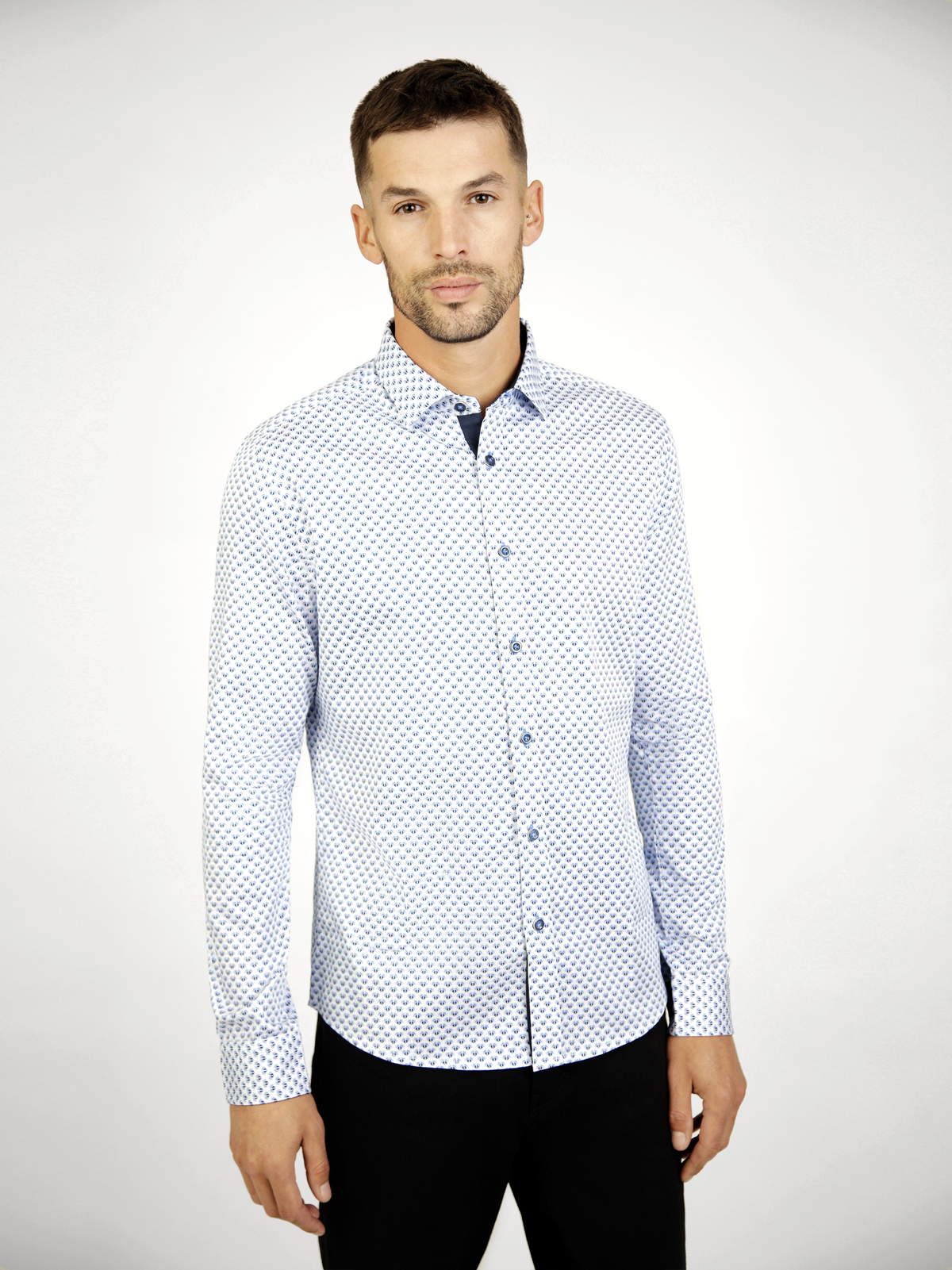 Tabon White & Blue L/S Shirt