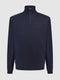 Regular Fit Triumph Navy Quarter Zip Sweater