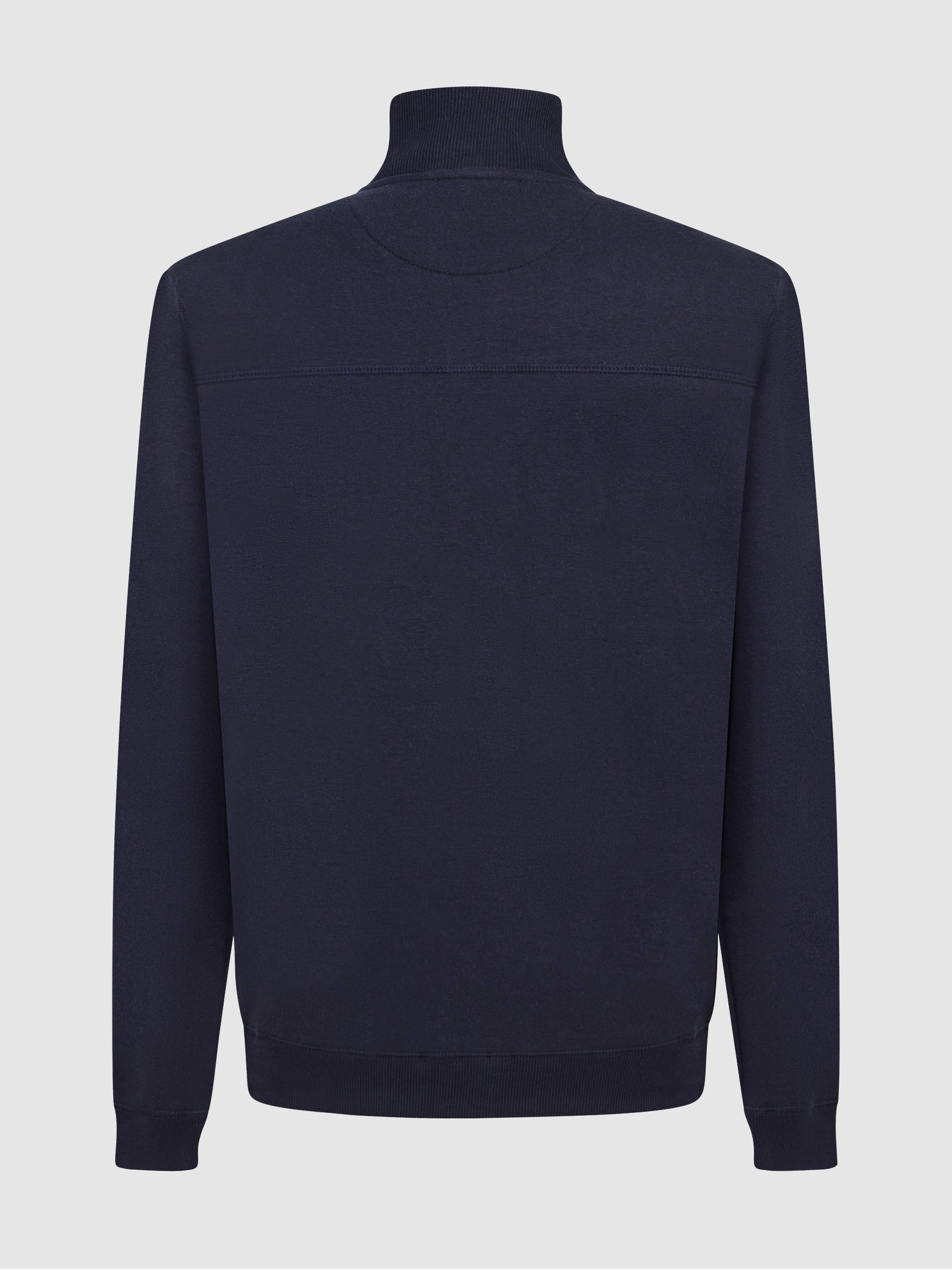 Regular Fit Triumph Navy Quarter Zip Sweater