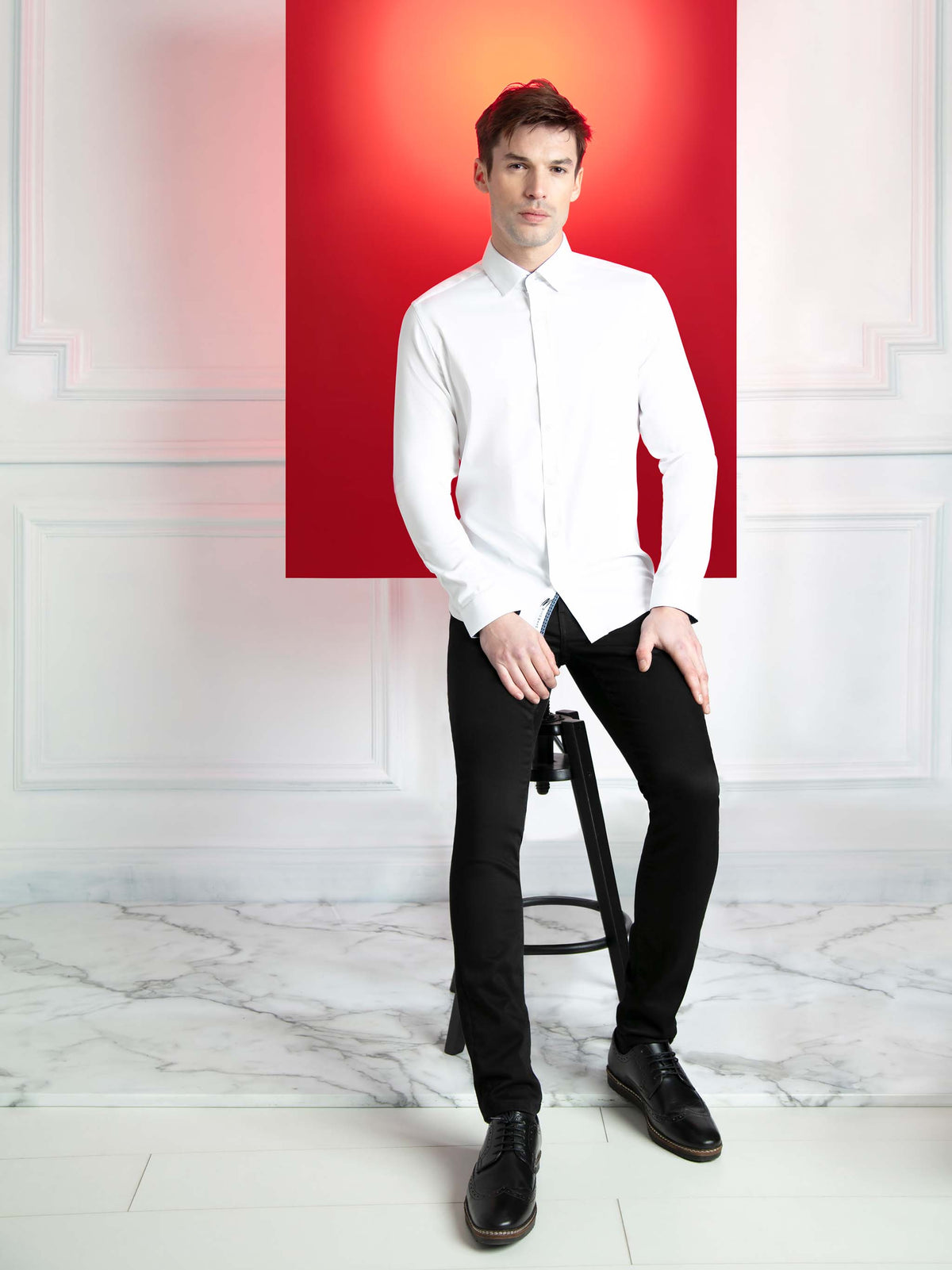 Rosewood White L/S Stretch Shirt