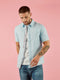 Regular Fit Roller Sky Blue Casual Short Sleeve Shirt