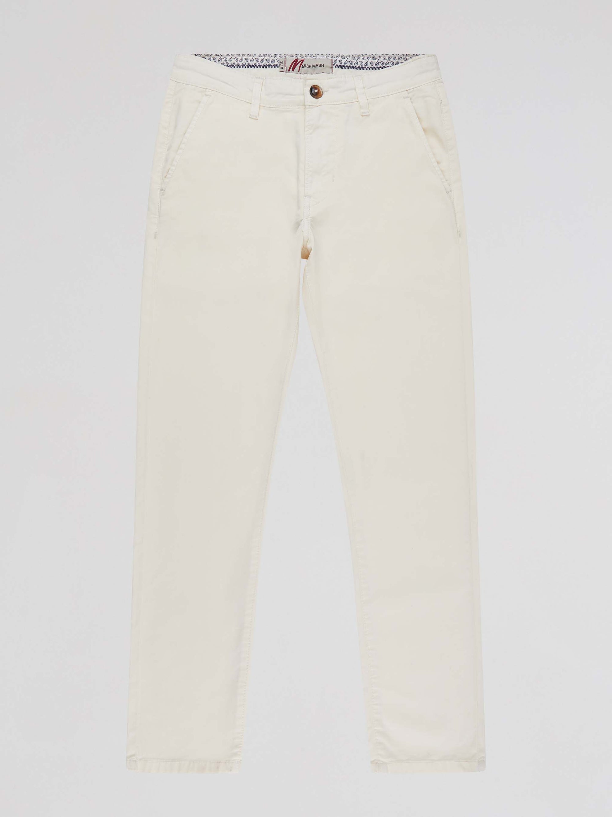 Slim Fit Mid Stretch Casual Cotton Bromley Gardenia Chino Trouser