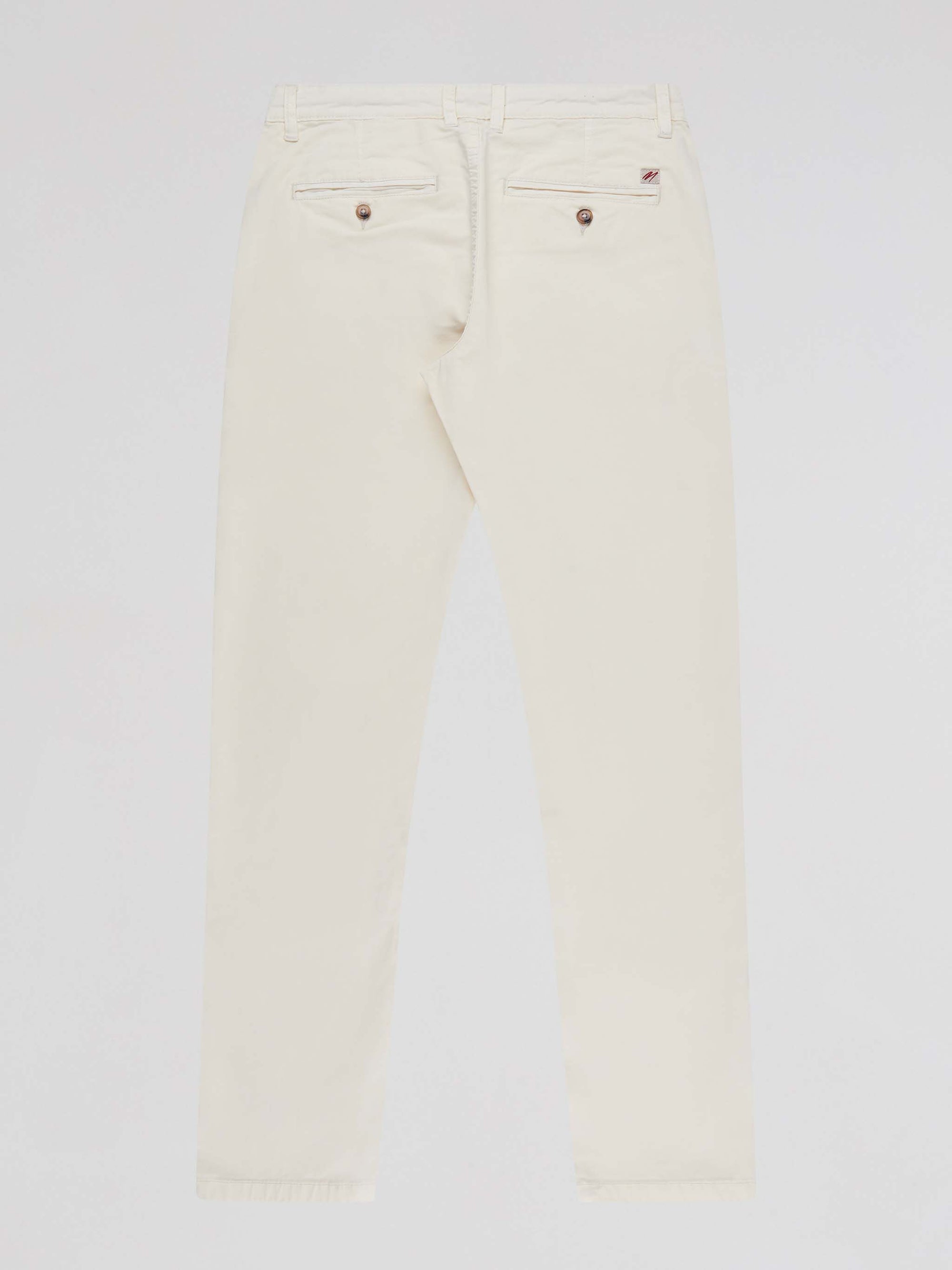 Tapered Fit Mid Stretch Casual Cotton Bromley Gardenia Chino Trouser