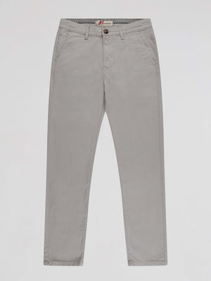 Tapered Fit Mid Stretch Casual Cotton Bromley Lt Grey Chino Trouser