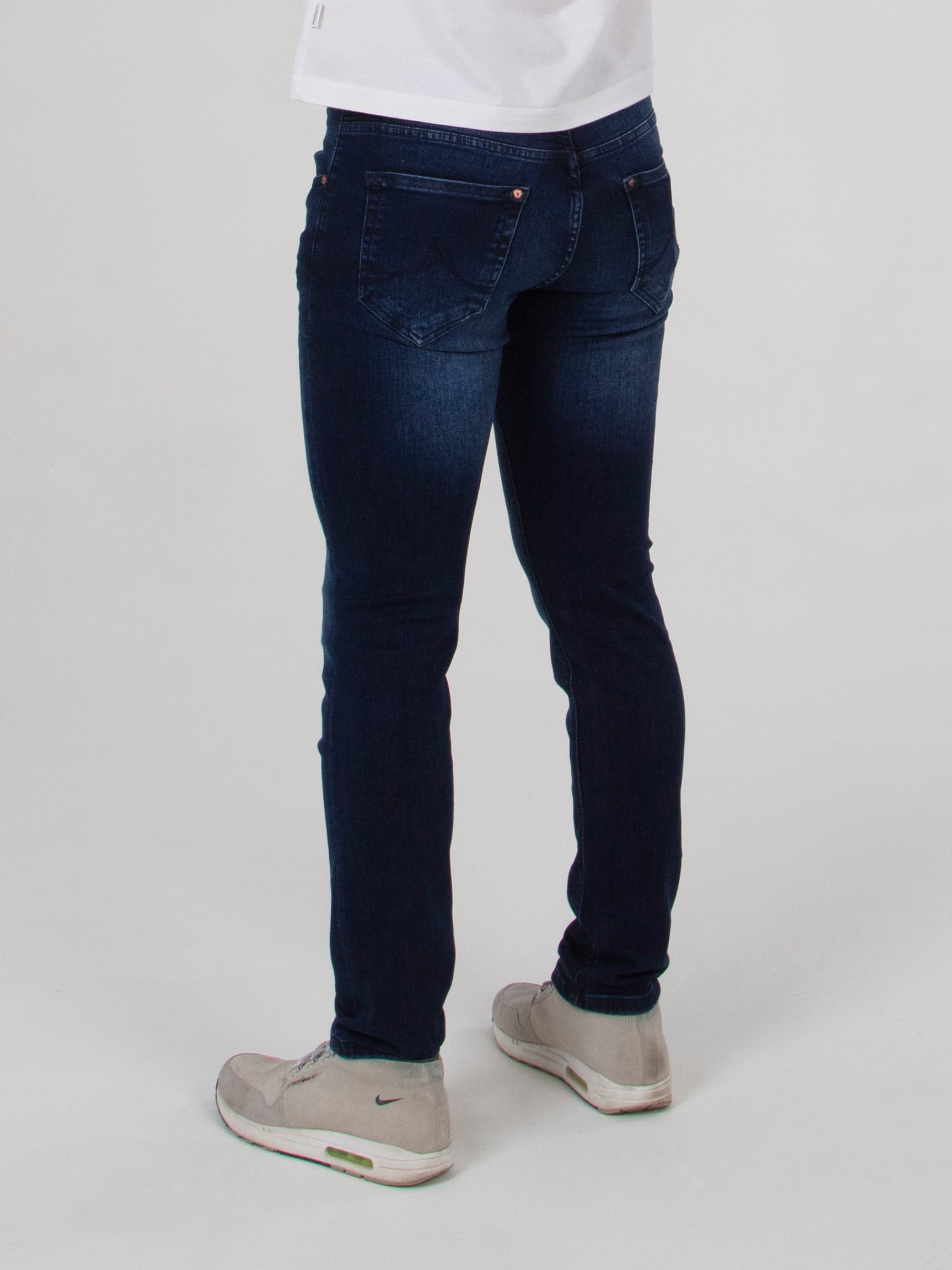 Hyper flex very stretchy comfortable mens blue black dark wash slim fit classic denim jean mish mash