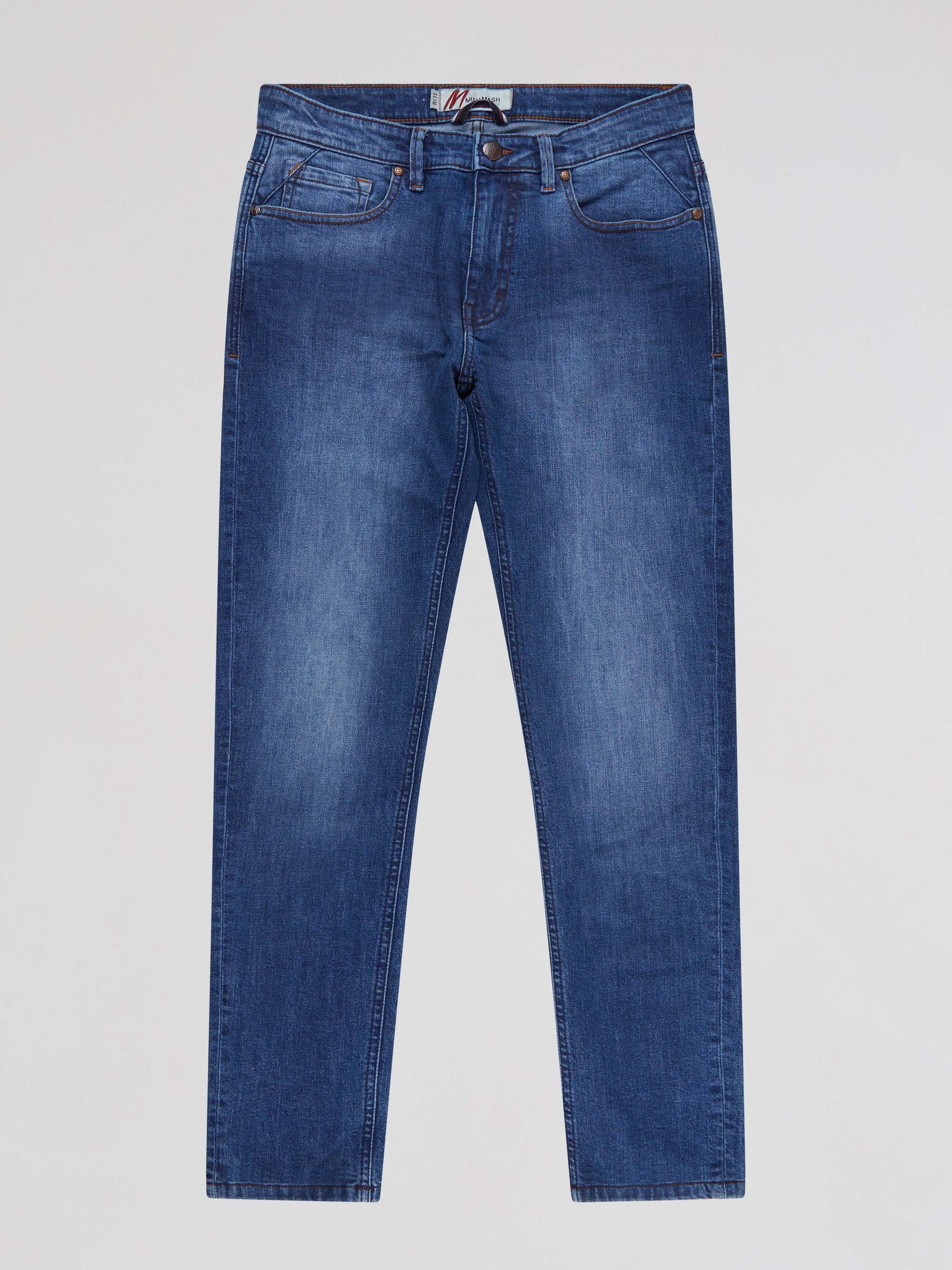 Slim Fit Mid Stretch Lanzo Mid Denim Jeans