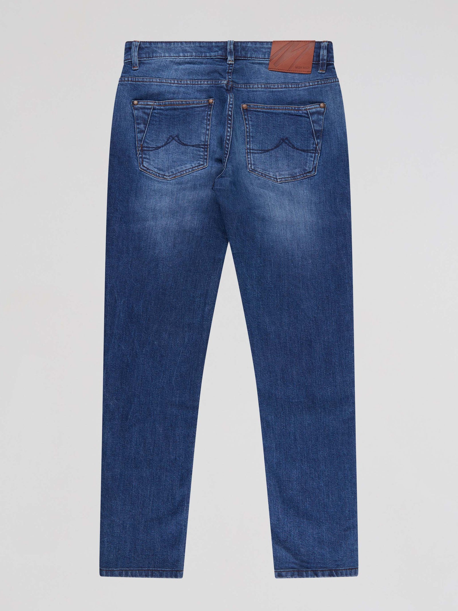 Straight Fit Mid Stretch Lanzo Mid Denim Jeans