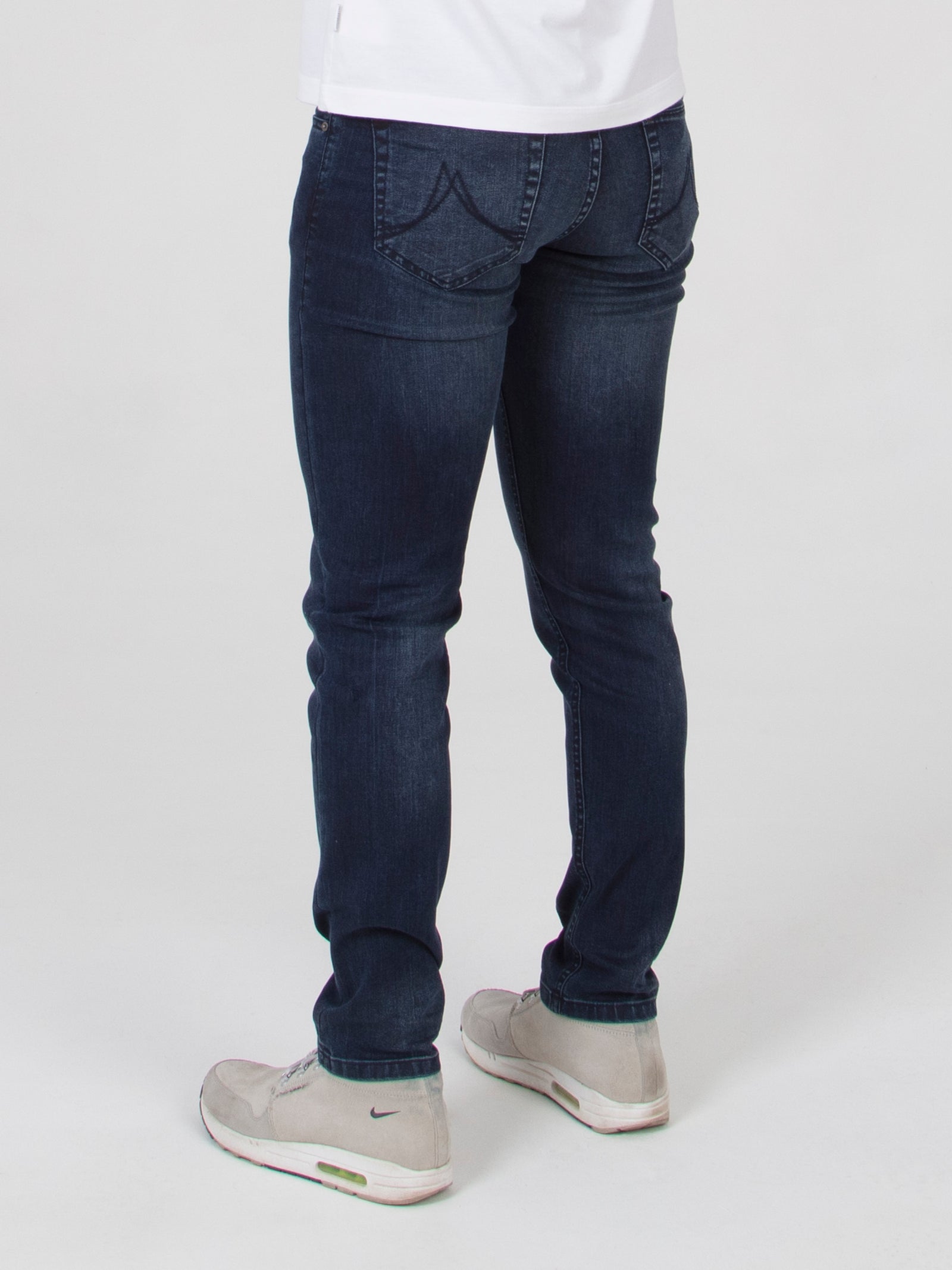 Stretch mens navy resin coated slim fit denim jean mish mash lot xx