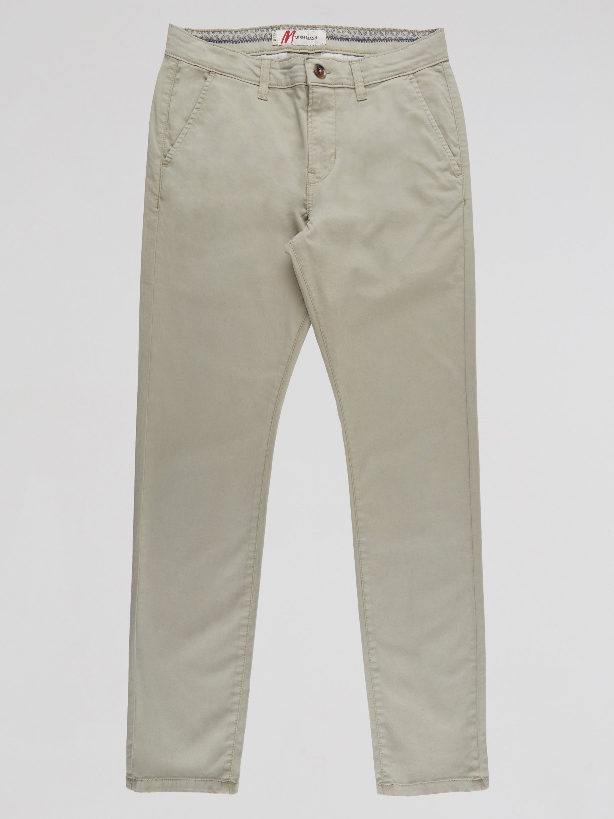 Tapered Fit Mid Stretch Casual Cotton Bromley Desert Sage Chino Trouser