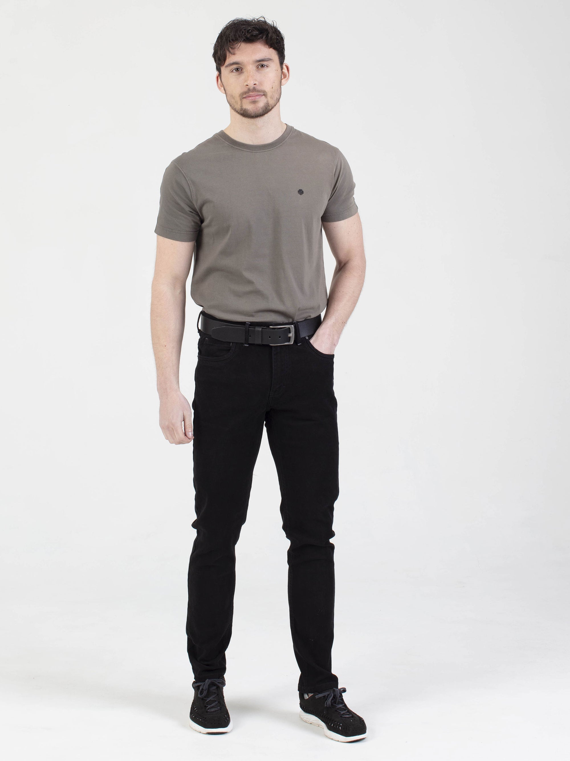 Slim Fit Mid Stretch Brushed Denim Hawker Black Jeans