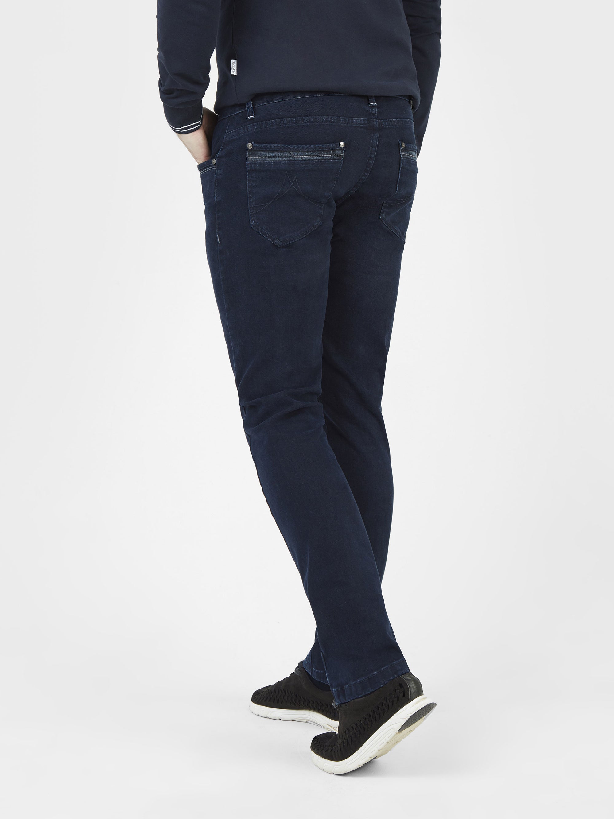 Stretch mens brushed dark blue slim fit denim jean mish mash