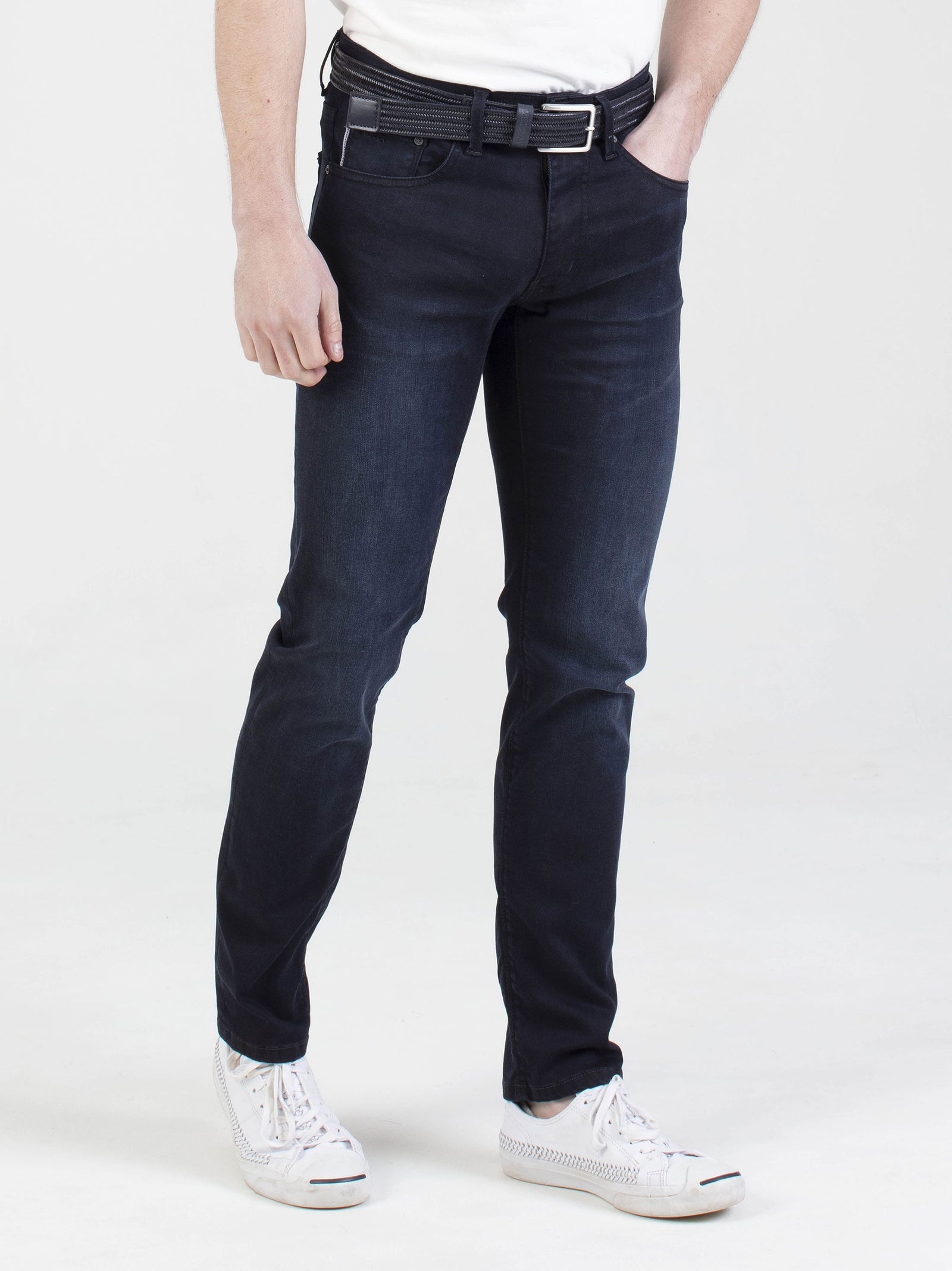 Hyper flex very stretchy comfortable mens washed blue black look slim fit classic denim jean mish mash