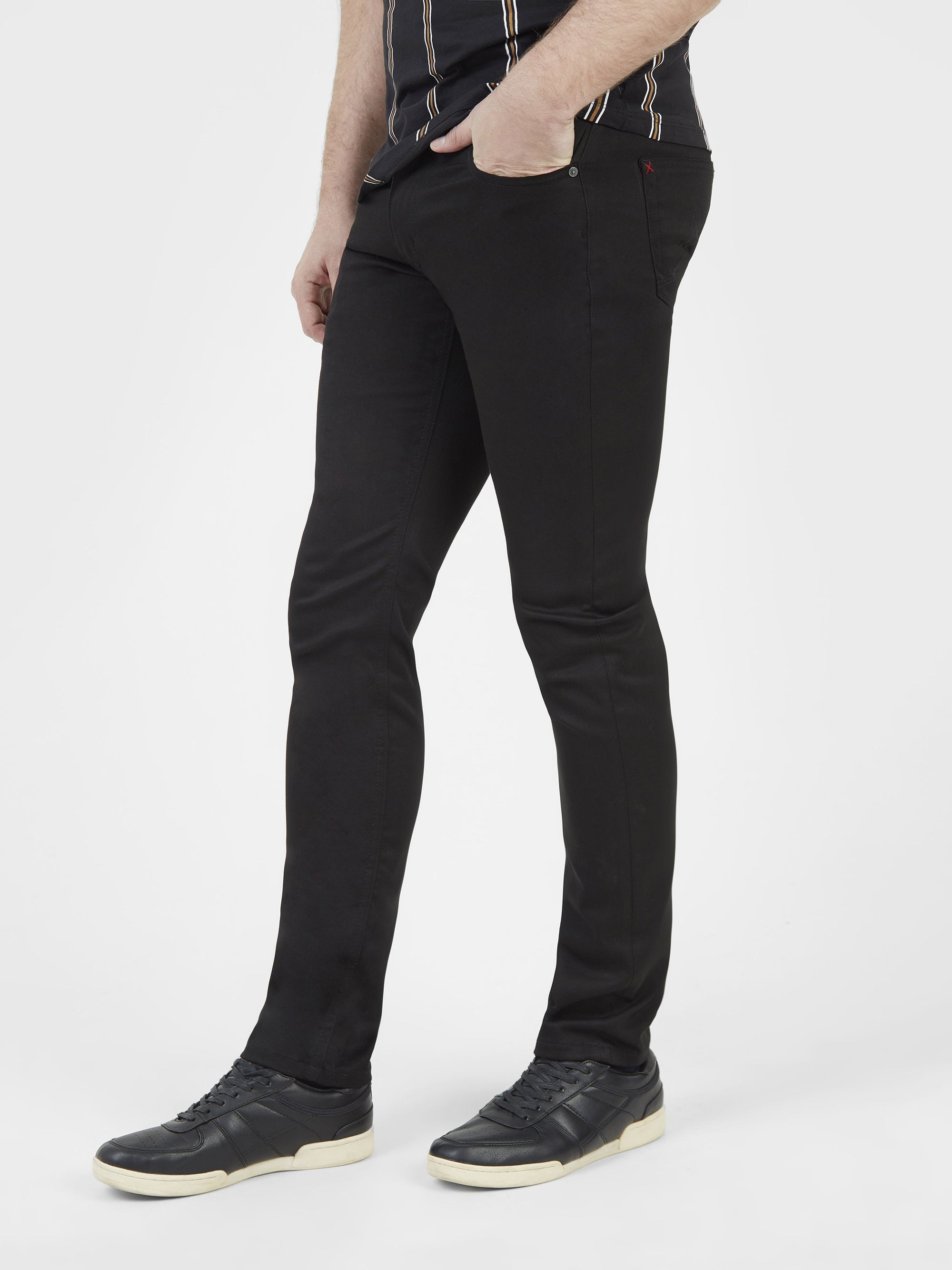 Hyper flex very stretchy comfortable mens stay forever black slim fit classic denim jean mish mash