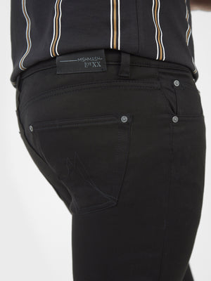 Hyper flex very stretchy comfortable mens stay forever black slim fit classic denim jean mish mash