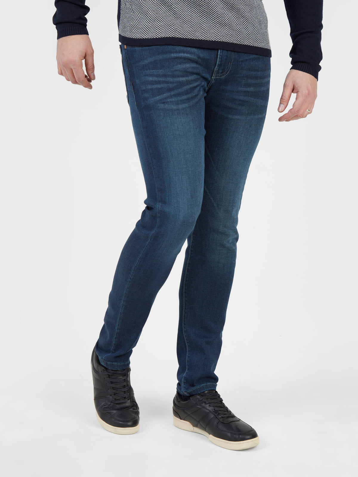 Extra stretchy comfortable mens dark blue wash slim fit denim jean mish mash lot xx