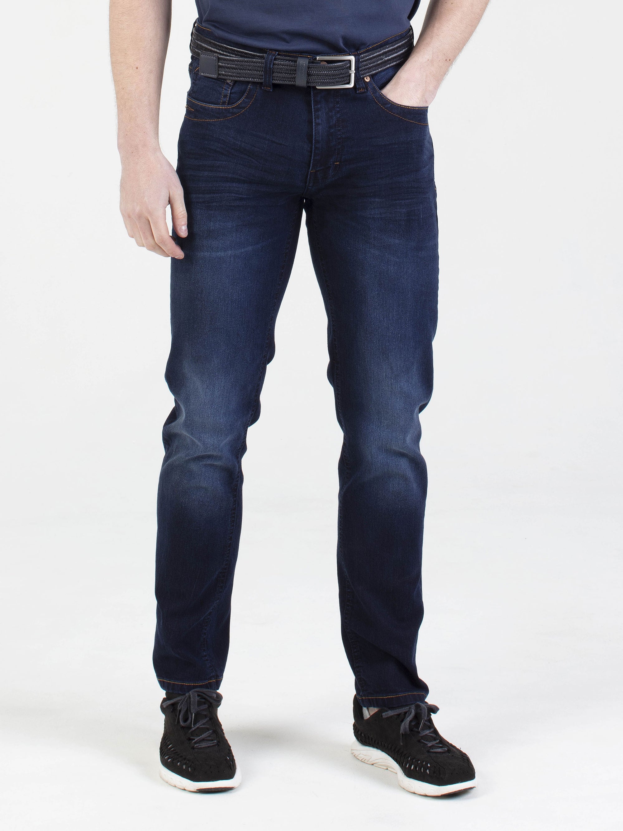 Stretch mens classic blue black dark wash slim fit denim jean mish mash