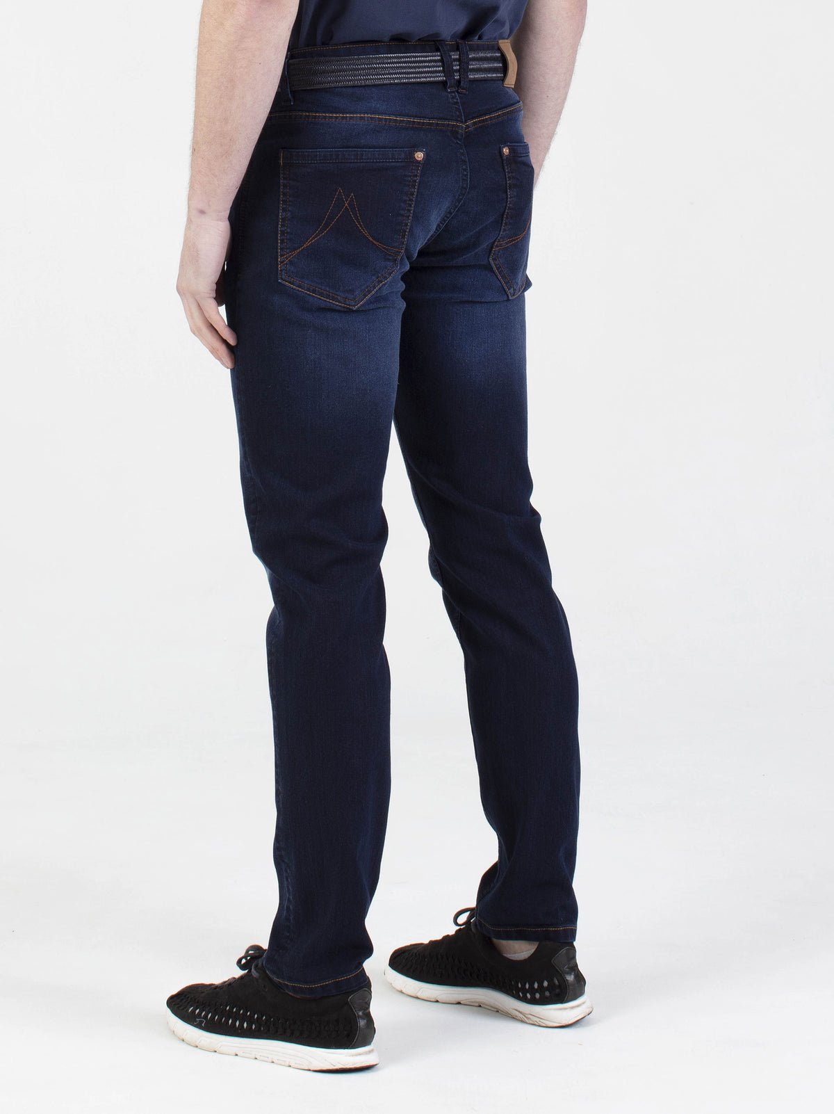 Stretch mens classic blue black dark wash slim fit denim jean mish mash