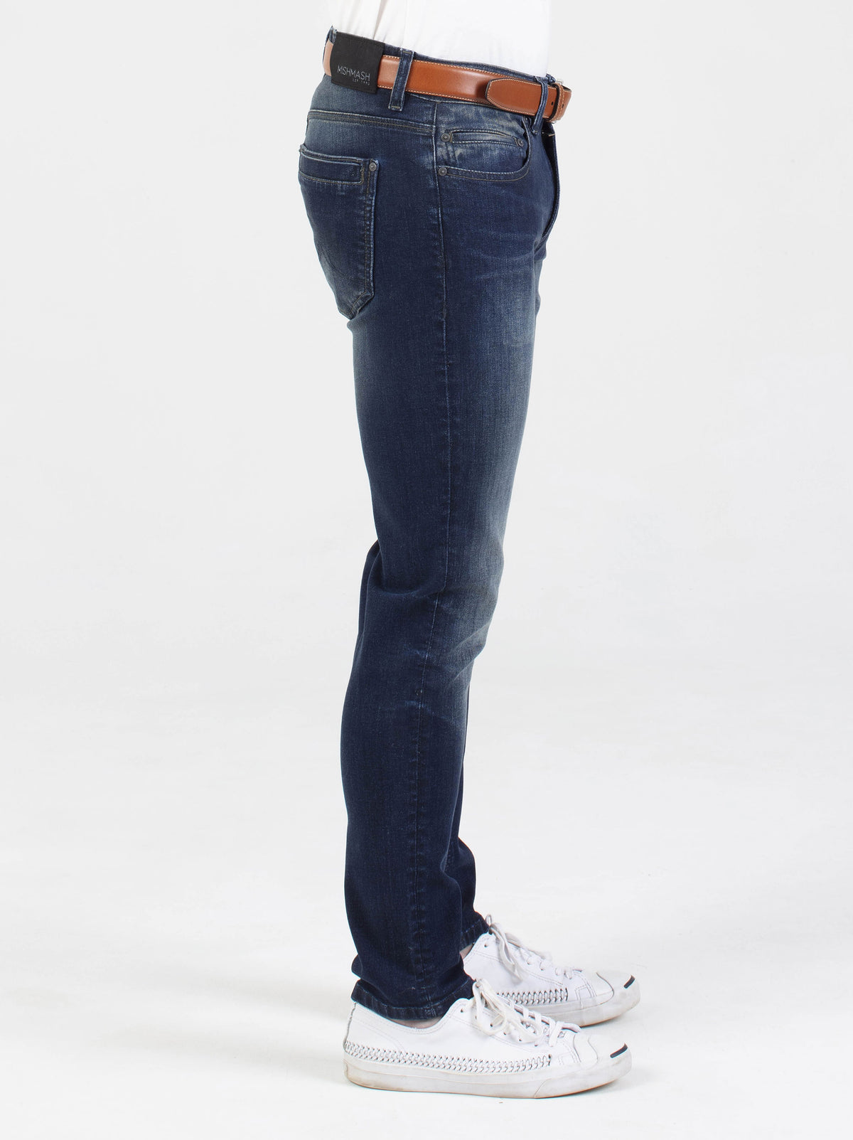 Stretch mens fog tinted wash slim fit denim jean mish mash