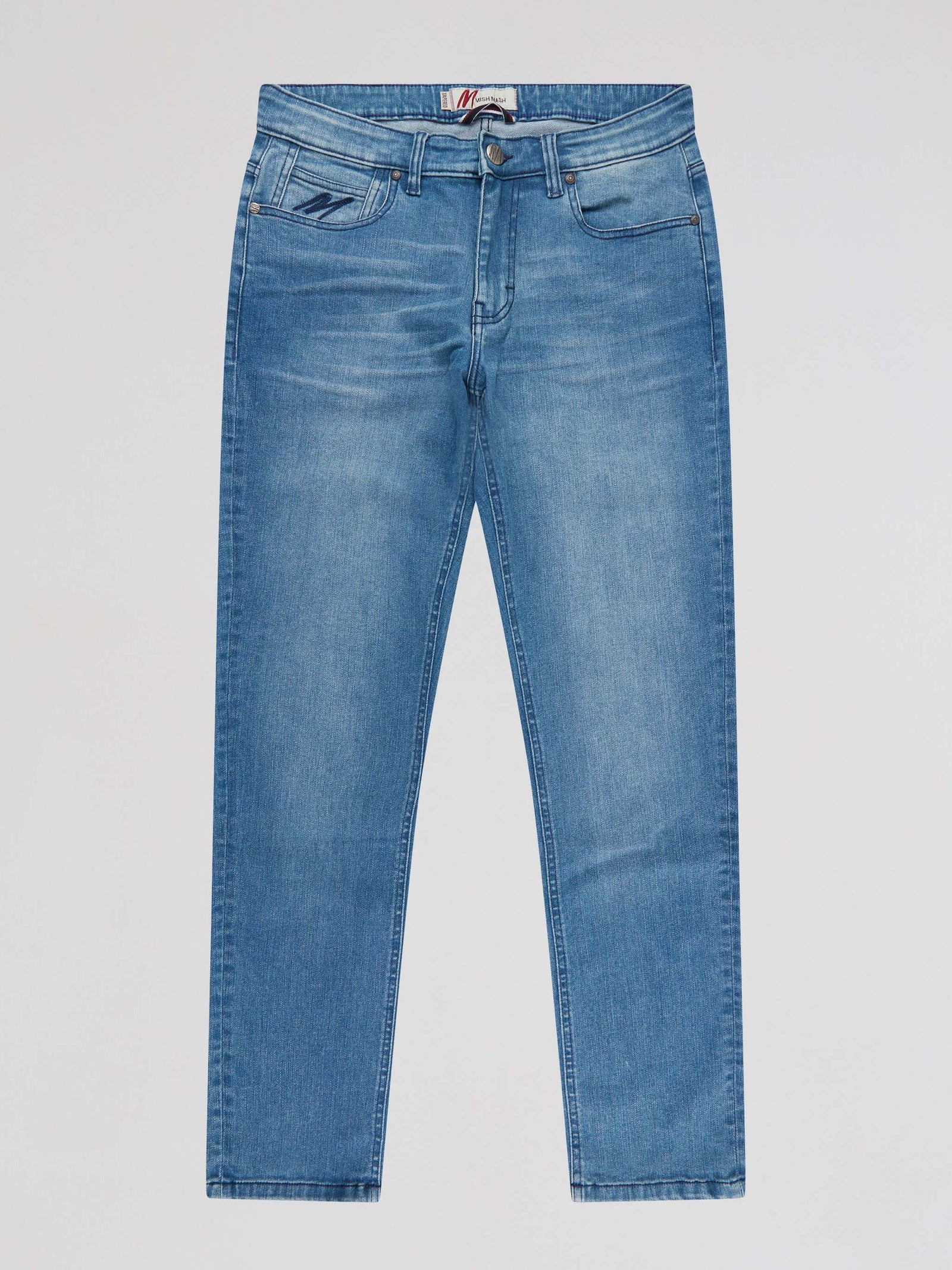 Tapered Fit Mid Stretch Humvee Light Denim Jeans