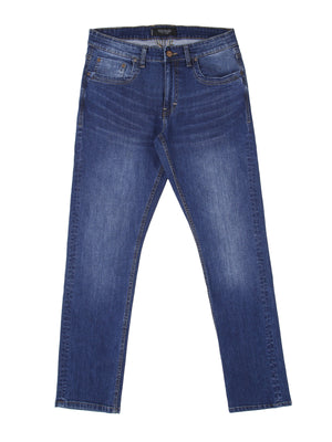 Stretch mens mid wash tapered fit denim jean mish mash