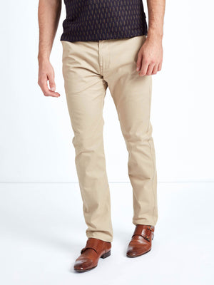 Cotton stretch mens chino trouser stone mish mash jeans