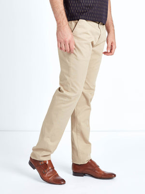 Cotton stretch mens chino trouser stone mish mash jeans